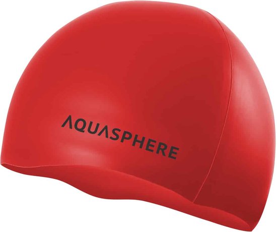 Bonnet silicone Aquasphere - Bonnet de bain - Adultes - Rouge/ Zwart
