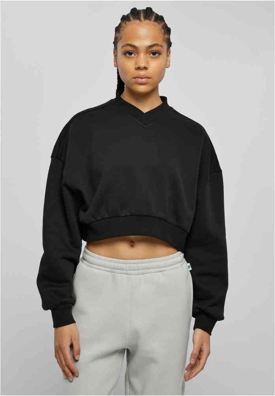 Urban Classics - V-Neck Crop Sweater/Trui - XXL - Zwart