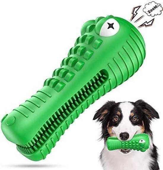 PetPetrol Honden speelgoed -Krokodil -Geschikt voor kleine en middelgrote honden- Tanden schoonmaken- Kauwen- Met baconsmaak - PetPetrol