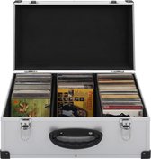 The Living Store CD-koffer - Aluminium afwerking - Hout - 43 x 29.5 x 18.5 cm