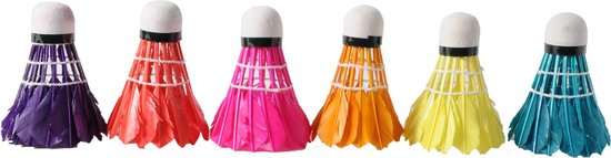Shuttles veren, kleuren assorti, in plastic koker