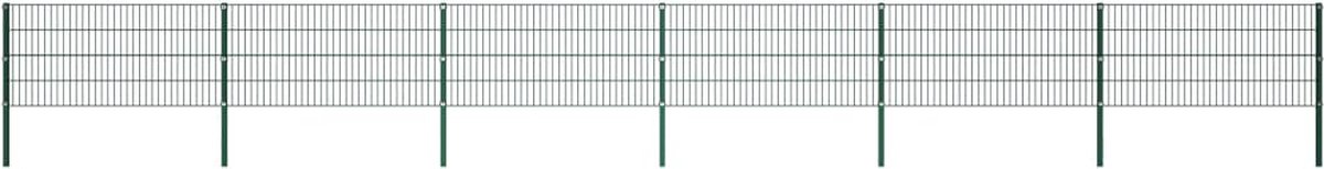 The Living Store Schermomheining Mosgroen 10.2 x 0.8 m - Dubbelstaafmat 1.65 x 0.4 m - Gepoedercoat ijzer