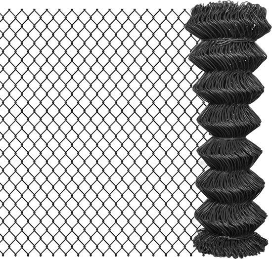 vidaXL Chain Link Fence Steel 3' 3"x49' 2" Green