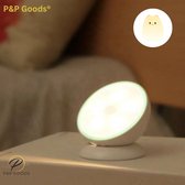 P&P Goods® Draadloos Nachtlampje voor kinderen en & volwassenen - Oplaadbaar - Bewegingssensor - Kinderkamer Leeslamp - Toegankelijk in gebruik - Smartlamp - Kindveilig
