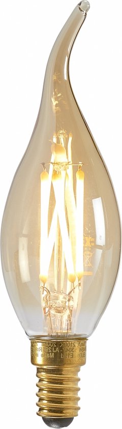 Calex Lichtbron E14 Tip Kaarslamp - Glas - Goud - 4 x 12 x 4 cm (BxHxD)