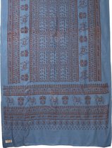 Meditatie omslagdoek met mantra Maha, XL, 220 x 106 cm, Denim blauw