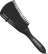 Bondoo Peigne à friser - Peigne large - Peigne afro - Peigne à boucles - Brosse à boucles - Peigne pour cheveux bouclés - Brosse démêlante - Brosse à cheveux anti-emmêlement - Zwart
