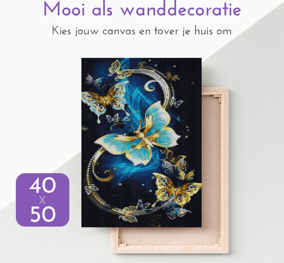 Lienz® Diamond Painting volwassenen 40x50cm – Rond – Vlinders – Volledig - Pakket Volwassenen — afbeelding 11