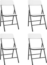 Chaises de jardin pliantes The Living Store - HDPE - Set de 4 - Wit - 46x55x84 cm - Capacité de charge 110 kg