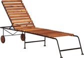 The Living Store Ligbed Rustieke Charme - Houten tuinbed - 205 x 50 x 30 cm - Acacia hardhout