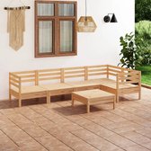 The Living Store Tuinset Grenenhout - Hoek/Middenbank 63.5x63.5x62.5cm - Voetenbank/Tafel 63.5x63.5x28.5cm - The Living Store