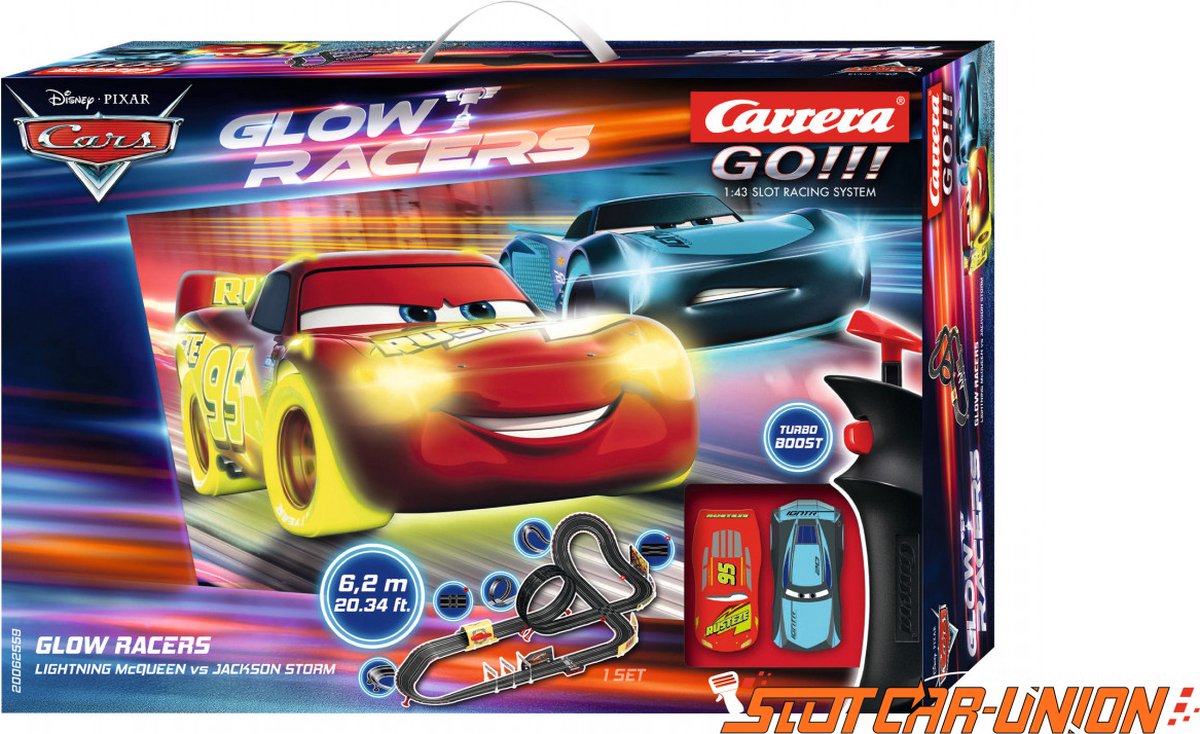 Circuit voitures Carrera Piste de jouet électrique Disney Cars Neon Nights  Go!!!