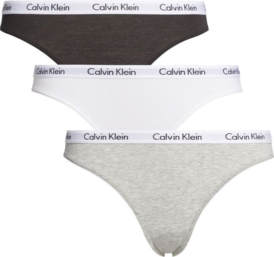 Calvin Klein dames 3-pack high leg tanga zwart / wit / grijs