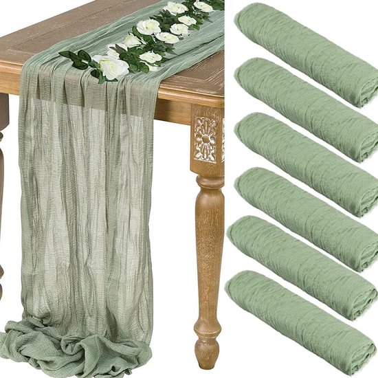 AUAUY Tafelloper, 2 stuks stoffige rozen, kaasdoek, tafelloper