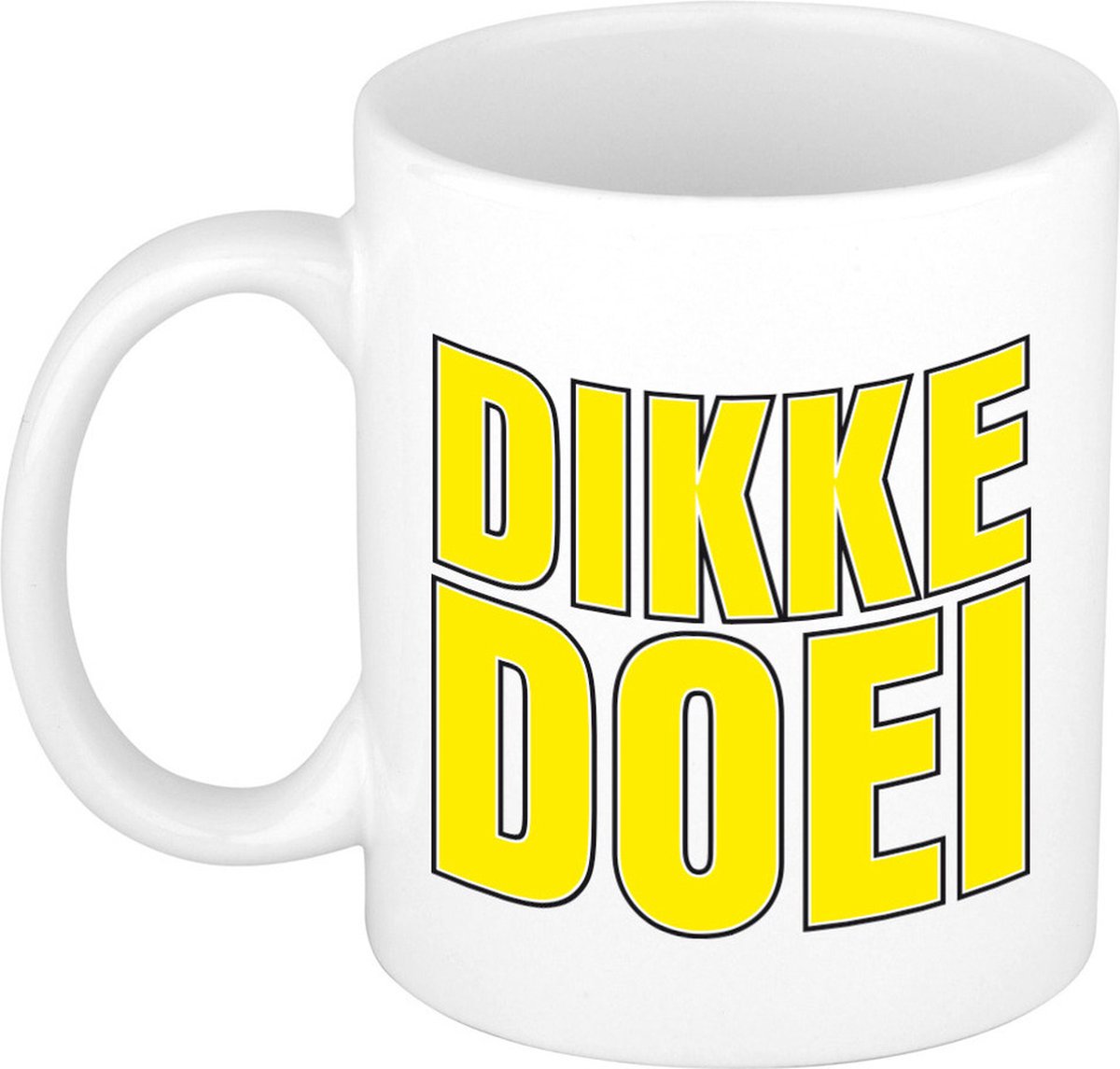 Bellatio Decorations Afscheid cadeau mok collega - dikke doei - geel - 300 ml - keramiek
