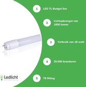 LvT - LED TL ECO - 120cm 18W vervangt 36W - 6000K 865 - daglicht wit - 1 jaar garantie