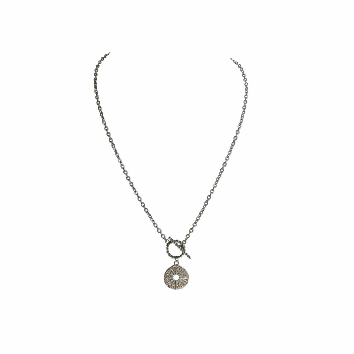 FlowJewels - ketting - stainless steel - met hanger - zilver kleurig