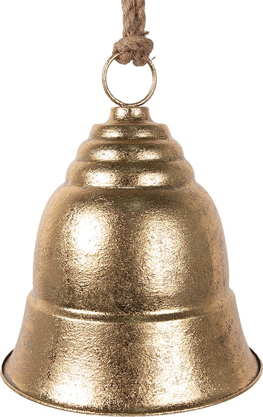 Clayre & Eef Sonnette à l'ancienne Ø 30x35 cm Cloche de jardin en fer doré