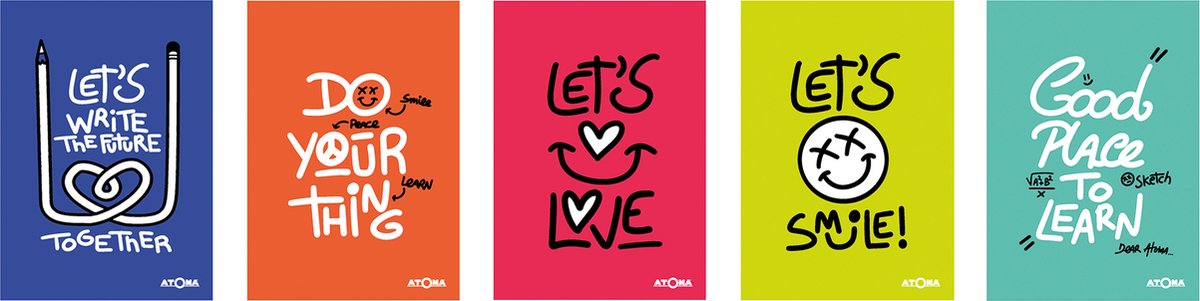 Atoma Writings schrift, ft A4, 144 bladzijden, gelijnd 10 stuks