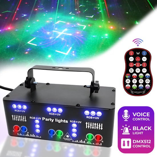 Lumière laser 21 yeux - laser - Lumière Lumière noire - Stroboscope - Lampe disco - Lampe DJ - Éclairage de fête - Disco - DMX - Boule disco - Lampe disco enfants - Boule disco - lasers