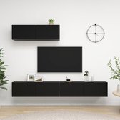The Living Store TV Meubelset - 100 x 30 x 30 cm - zwart - spaanplaat