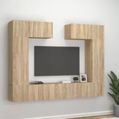 The Living Store Tv-meubelset - Sonoma eiken - 80x30x30 cm - 30.5x30x90 cm - 100x30x30 cm