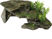 Aqua Della - Aquariumdecoratie - Vissen - Stone With Plants 28,5x16,5x10,5cm Grijs - 1st