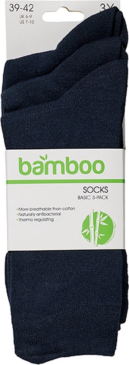Apollo Bamboe 3P Sokken - Marine - Maat 39-42