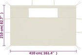 The Living Store Prieelzijwandenset - Partytentwand - Afmetingen- 410 x 210 cm - PVC raam - Crème kleur - Sterk en duurzaam