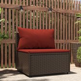 The Living Store Moderne Tuinmiddenbank - 63 x 63 x 57.5 cm - Weerbestendig PE-rattan - Stabiel gepoedercoat stalen frame - Modulair design - Comfortabele zitervaring - Inclusief handleiding