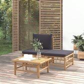The Living Store Bamboe Tuinset - Elegant - Loungeset - Afmeting- 65 x 55 x 30 cm - Duurzaam materiaal