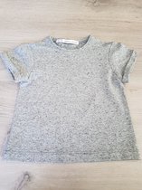 T-shirt met spikkels - mouw omslag - grijs - jongens - maat 80