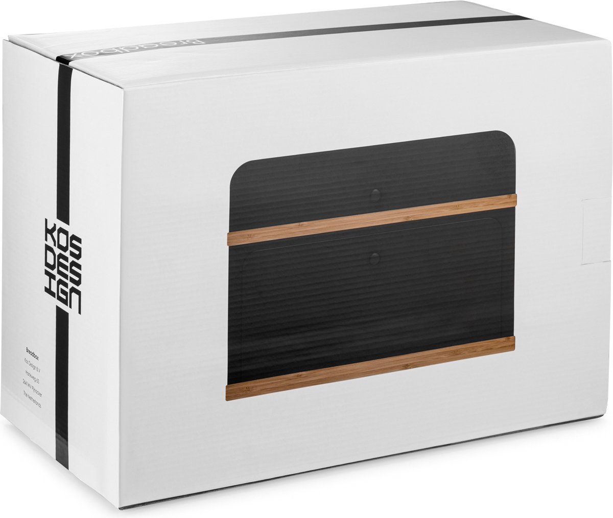 GUUSII HOME Broodbak van Hout Hoekdesign Broodtrommel met 2 Verdiewingen Verstelbare Hoogte Grote Brooddoos Keuken Broodkist voor Broodopslag Magnetische Acryl Deur Broodbewaarcontainer (Zwart