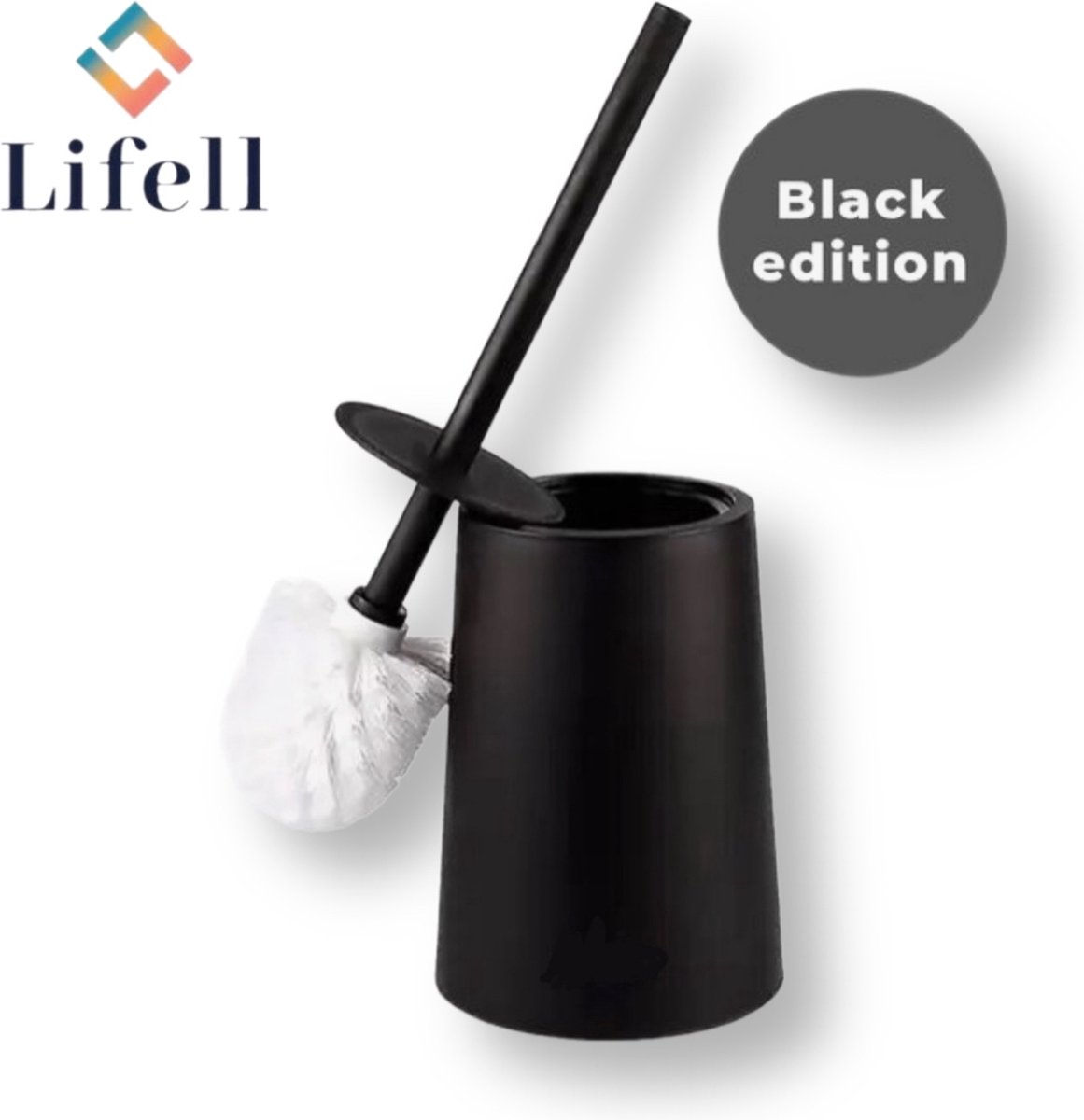 Lifell Toiletborstel met Houder - WC borstel Vrijstaand - WC borstel Zwart