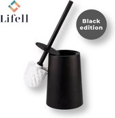 Lifell Brosse WC noire avec support – Brosse WC autoportante – Brosse WC Zwart