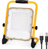 Aigostar LED Bouwlamp - Acculamp - Verstelbare werklamp met accu - IP65 spatwaterdicht - Looplamp - werklamp - 100W - 2400 Lumen - 6500K