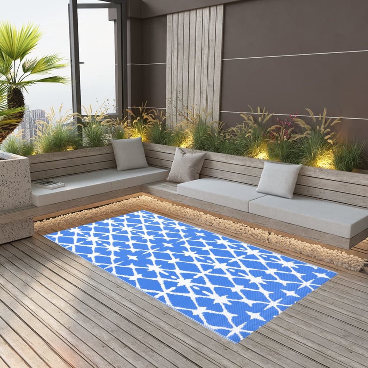 vidaXL - Buitenkleed - 140x200 - cm - polypropeen - geel