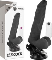BASECOCK | Basecock Realistic Dildo Bendable Remote Control Black 21 Cm | Sex Toy Vibrator | Vibrator with Remote Control | Woman Vibrator | Best Woman Vibrator