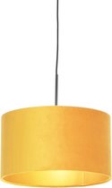 QAZQA combi - Landelijke Hanglamp met kap - 1 lichts - Ø 350 mm - Geel - Woonkamer | Slaapkamer | Keuken