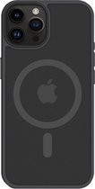 iPhone 15 Pro Mat Transparant Zwart hoesje geschikt voor MagSafe - 6,1 inch