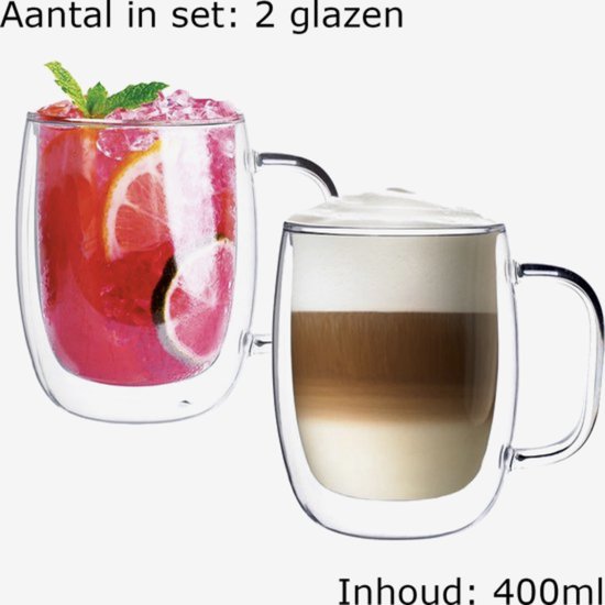 KEHTUNAHT Dubbelwandige glazen koffiemokken 2 X 400 ml met 2 lepels cappuccino latte glazen hittebestendige borosilicaatglazen kopjes voor macchiato espresso thee warm/koude drank KEHTUNAHT Dubbelwandige glazen koffiemokken 2 X 400 ml met 2 lepels cappuccino latte glazen hittebestendige borosilicaatglazen kopjes voor macchiato espresso thee warm/koude drank