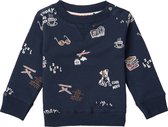 Noppies Boys sweater Troutman long sleeve allover print Jongens Trui - Black Iris - Maat 56