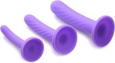 XR Brands Tri-Play - 3-Piece Silicone Dildo Set purple