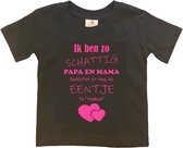 Shirt Aankondiging zwangerschap Ik ben zo schattig papa en mama besloten er nog zo eentje te "maken" | korte mouw | zwart/roze | maat 110/116 zwangerschap aankondiging bekendmaking