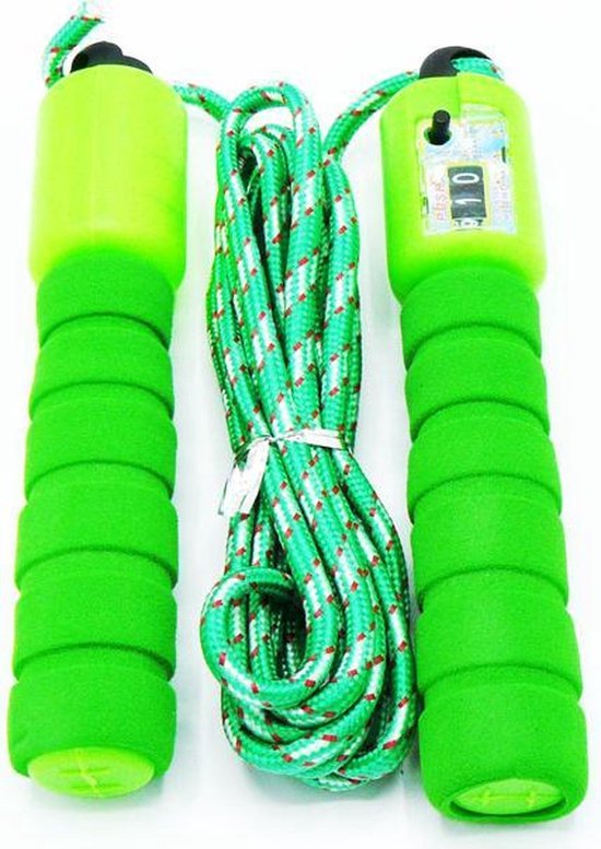 Corde à sauter avec compteur - Vert - Corde multicolore