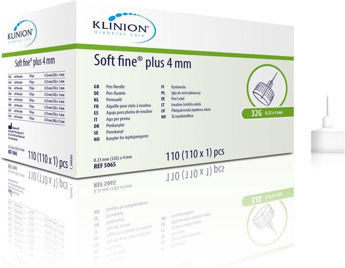 Goedkoopste Klinion Diabetes Care Soft fine Plus pennaalden 0,23mm (32G) x 4mm Klinion