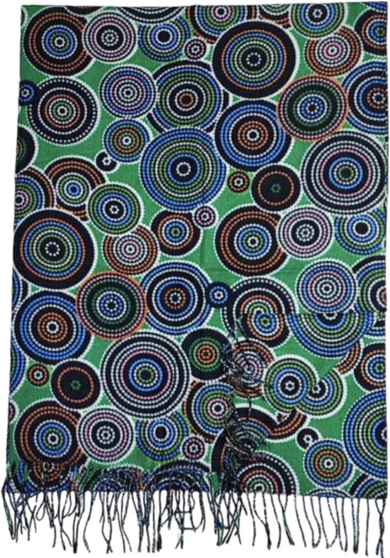 Longue Écharpe Chaude - Imprimé Géométrique - Vert - 200 x 70 cm (23-2#)
