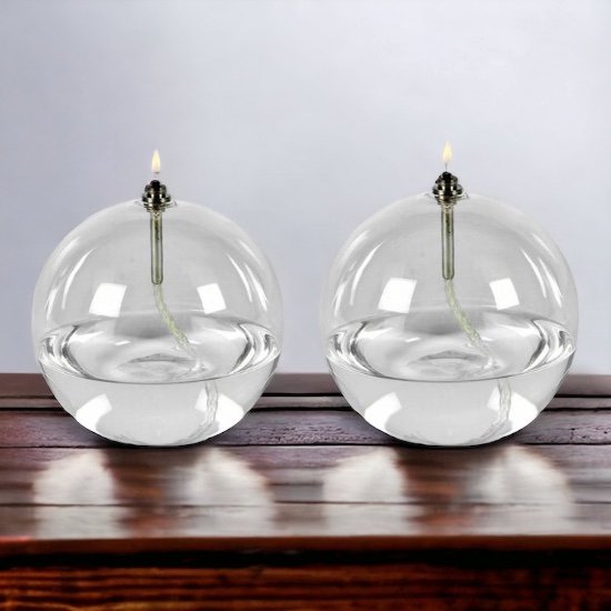 WinQ!- Lampe à huile en forme de boule 10cm Set 2pcs- Incl. Bio Lamp Oil -  verre... | bol