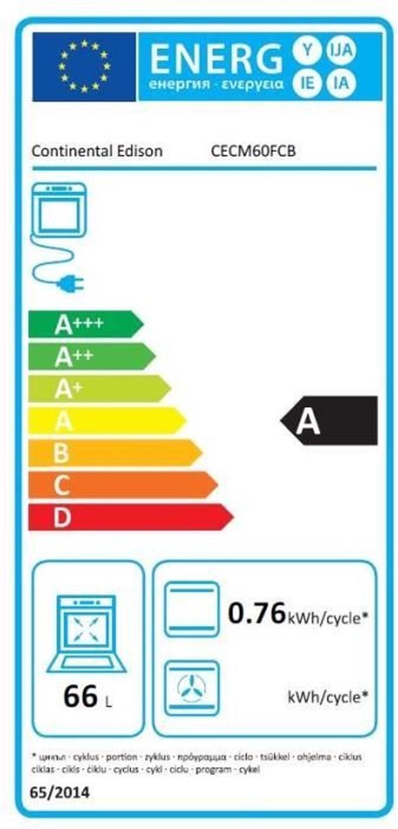 Cuisiniere mixte CONTINENTAL EDISON CECM60FCB - 3 feux gaz + 1 électr