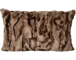PTMD Sierkussen Clarisse - 60x10x40 cm - Imitatie Bont - Bruin